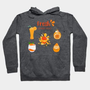 Orange Fresh Summer Fruit Hoodie